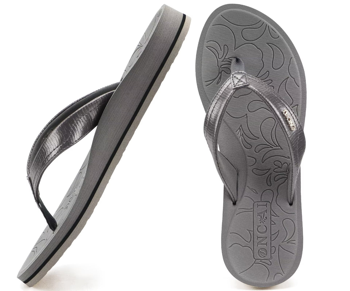 ONCAI Women's Flip Flops Comfortable Summer Beach Thong Sandals for Women with Cushion Walking Arch Support Yoga Mat Indoor Outdoor Soles