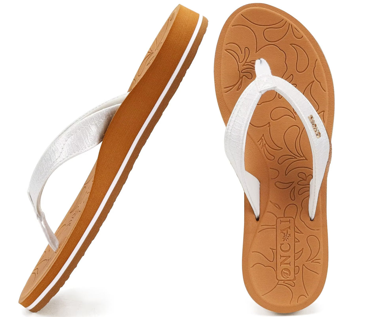 ONCAI Women's Flip Flops Comfortable Summer Beach Thong Sandals for Women with Cushion Walking Arch Support Yoga Mat Indoor Outdoor Soles