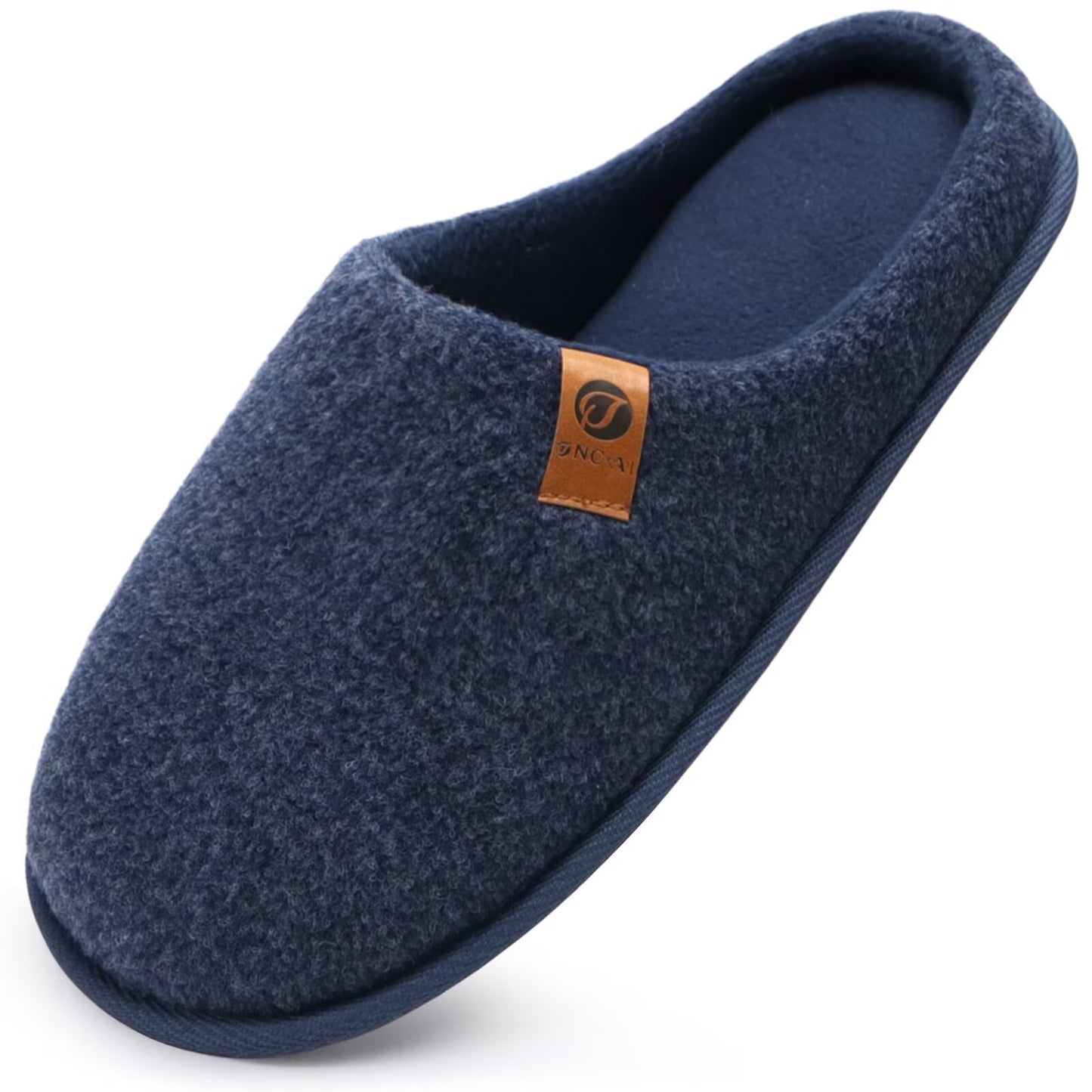 ONCAI Men's House Slippers Memory Foam Cotton-blend Slip-On Pantuflas Hombres Warm Cozy Scuff Home Bedroom Shoes Indoor/Outdoor Washable Rubber Soles