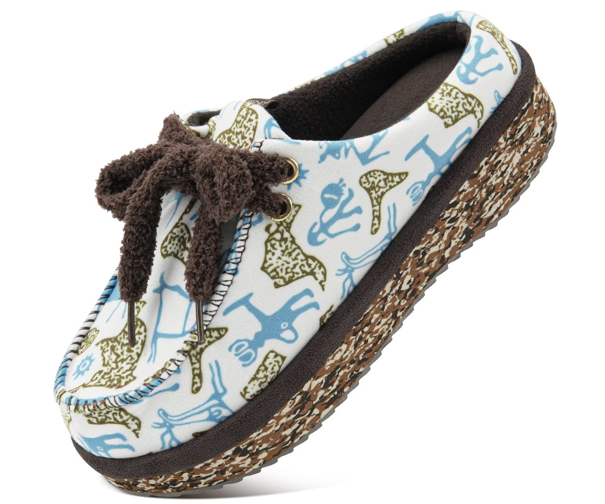 ONCAI Womens Slippers Memory Foam Cozy Fleece Winter Warm House Shoes Fluffy Polar Plush Lace Up Mule Non Slip Indoor Outdoor Thick Rubber Sole US 5-12