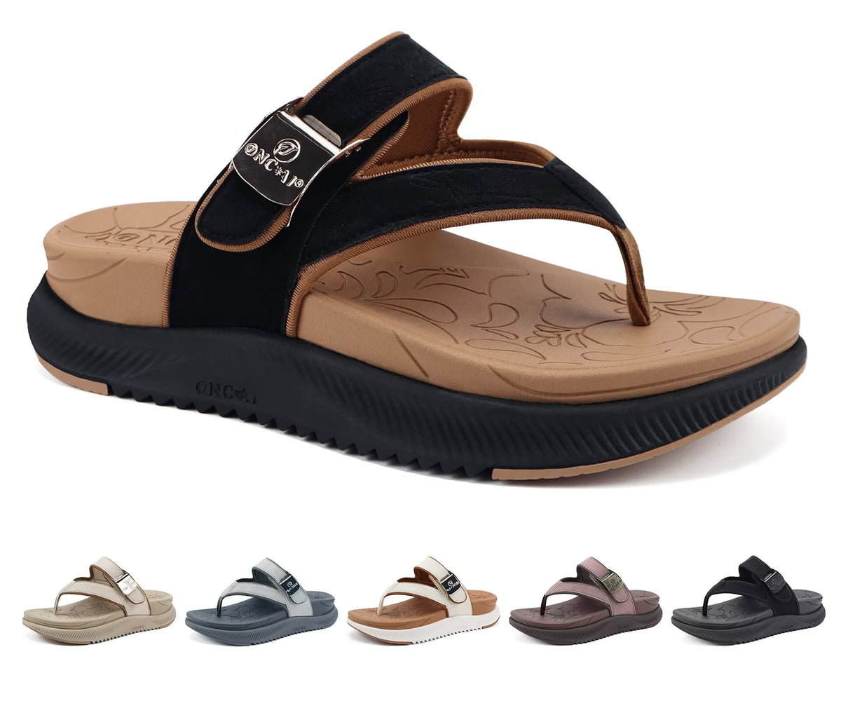ONCAI Women¡¯s Platform Flip Flops with Arch Support Summer Beach Dressy Trendy Walking Sandals and Thick Outdoor Rubber Soles Size 6-12