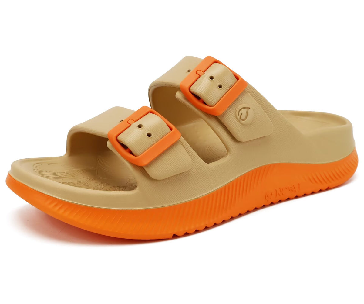 ONCAI Womens Recovery Sandals with Arch Support Plantar Fasciitis Orthotic Adjustable Buckle Open Toe Thick Cushion Outdoor Girls Sport Slides Athletic Summer Comfortable Rubber Soles Size US 6-11