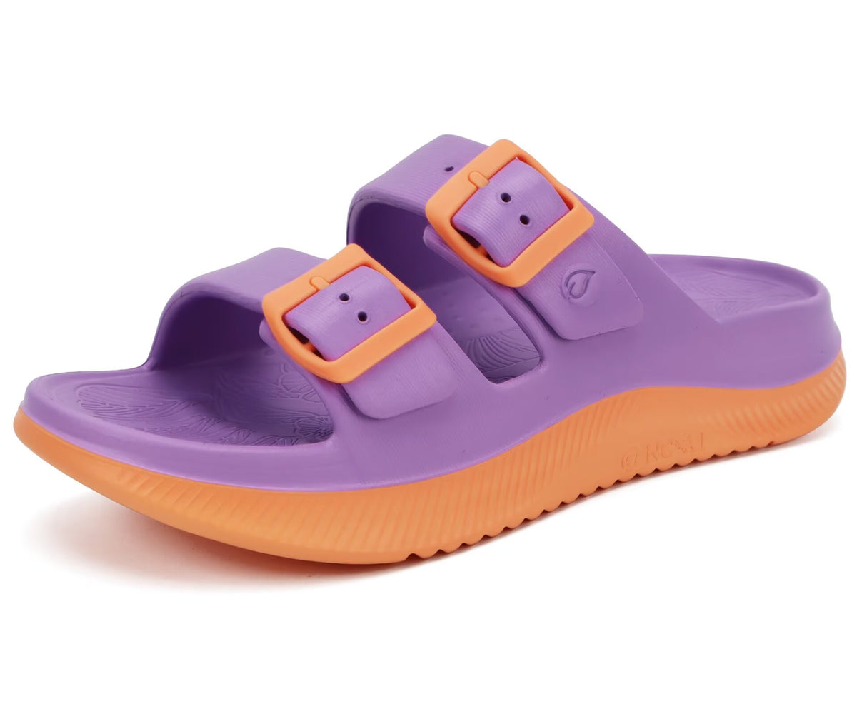ONCAI Womens Recovery Sandals with Arch Support Plantar Fasciitis Orthotic Adjustable Buckle Open Toe Thick Cushion Outdoor Girls Sport Slides Athletic Summer Comfortable Rubber Soles Size US 6-11