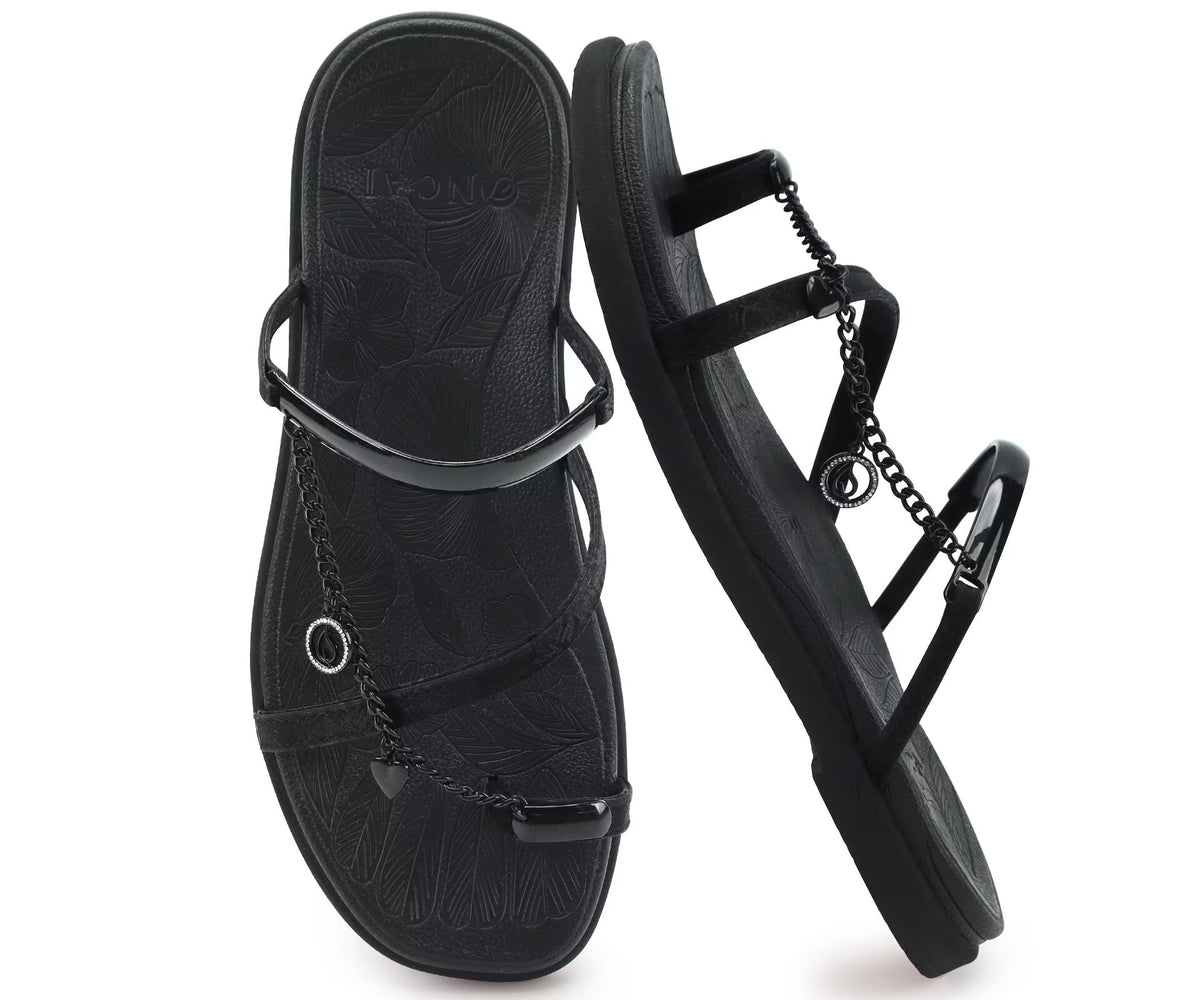 ONCAI Women's Flat Sandals Toe-loop Strappy Square Open Toe Slip on Fashion Dressy Slide Sandal for Woman 2026 Summer Casual Comfortable Beach Lightweight Outdoor Slides Shoes