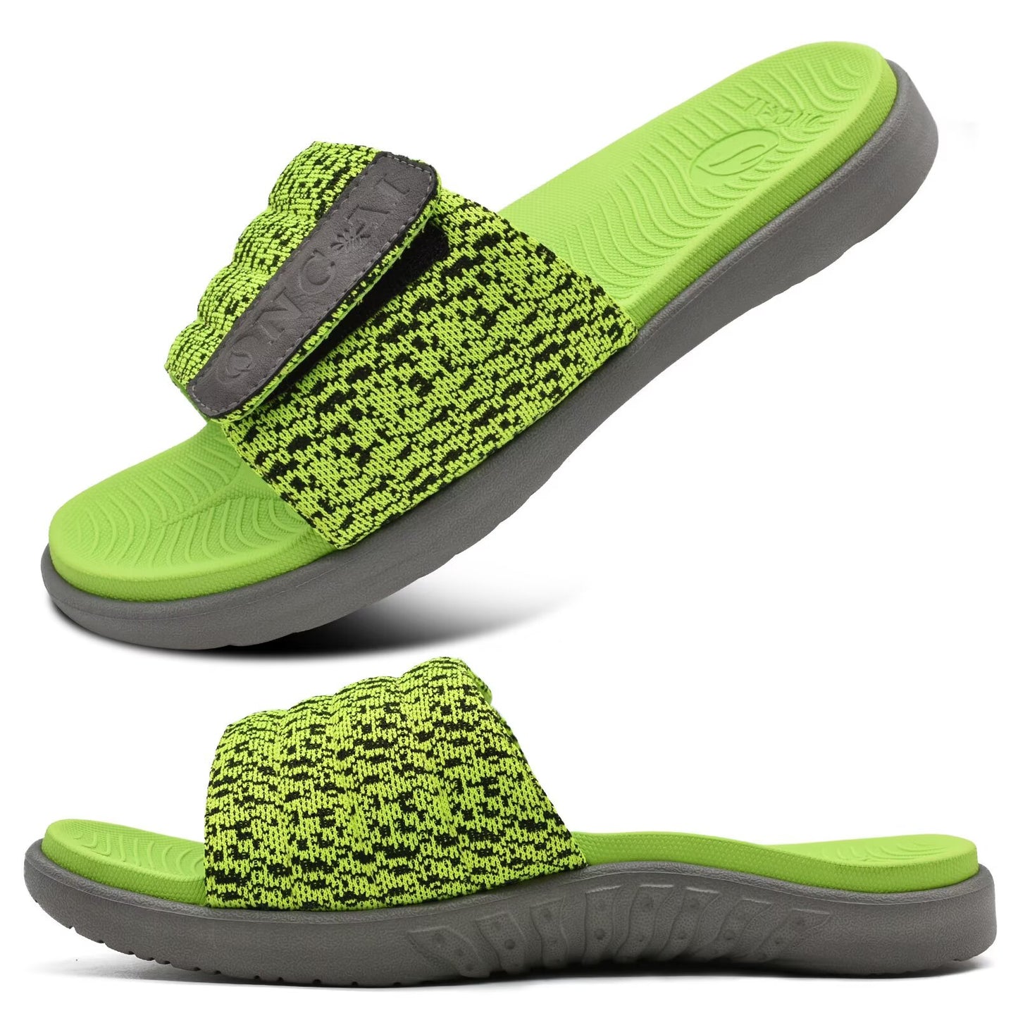 ONCAI Mens Slide Sandals Open Toe Athletic Adjustable Straps Orthotic Plantar Fasciitis Sport Sandals with Soft Comfy Arch Support Footbed Size 7.5-15