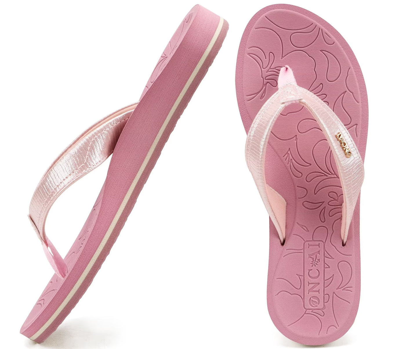 ONCAI Women's Flip Flops Comfortable Summer Beach Thong Sandals for Women with Cushion Walking Arch Support Yoga Mat Indoor Outdoor Soles