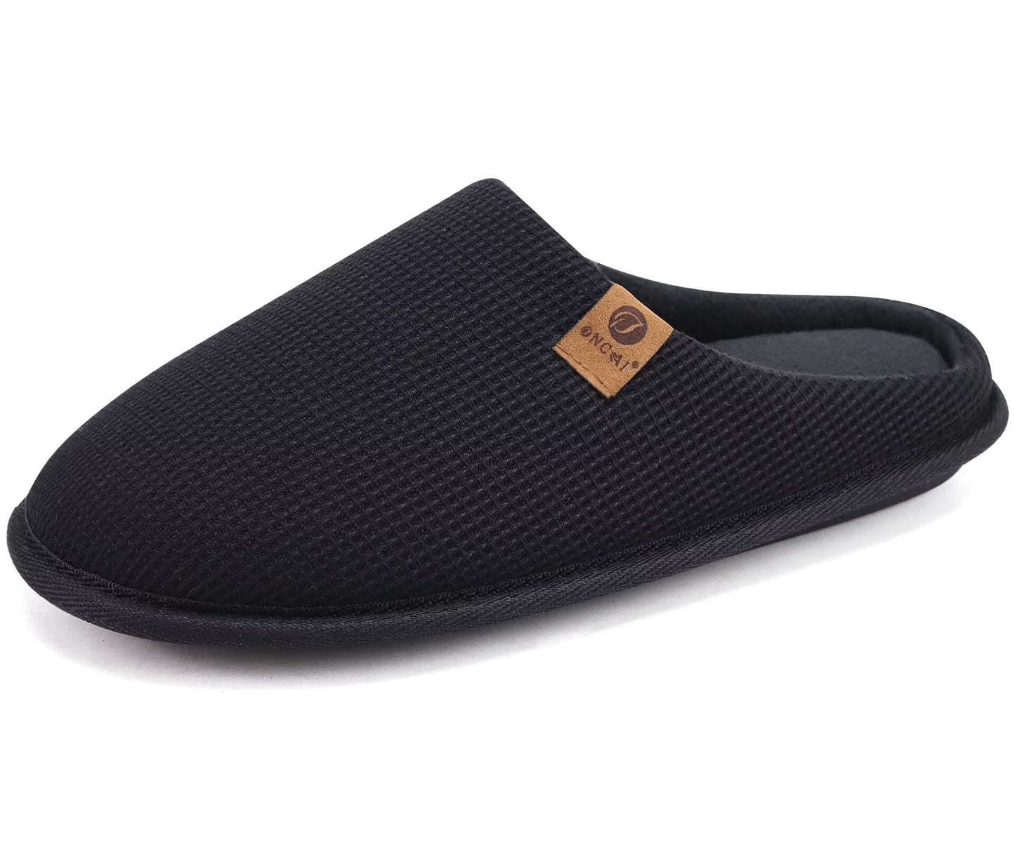 ONCAI Men's House Slippers, Cushion Memory Foam Shake Fleece and Man House Shoes with Faux Fur Lining and Indoor Outdoor Rubber Soles US Size 7-15