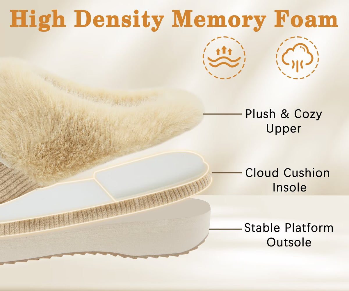 ONCAI Slippers for Women Memory Foam Platform Indoor House Shoes