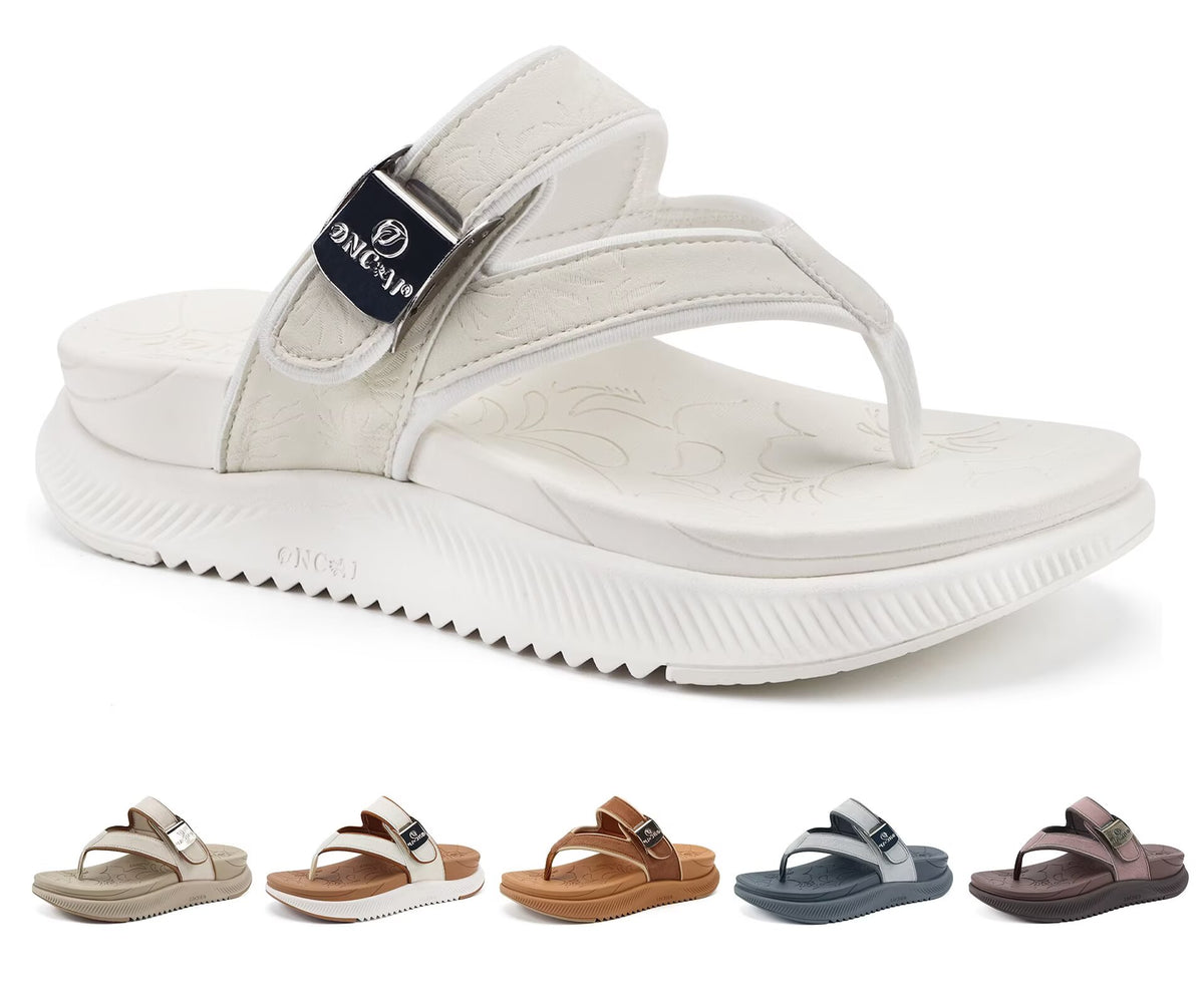 ONCAI Women¡¯s Platform Flip Flops with Arch Support Summer Beach Dressy Trendy Walking Sandals and Thick Outdoor Rubber Soles Size 6-12