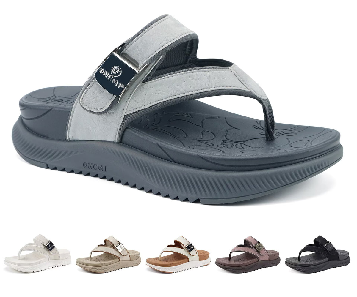 ONCAI Women¡¯s Platform Flip Flops with Arch Support Summer Beach Dressy Trendy Walking Sandals and Thick Outdoor Rubber Soles Size 6-12