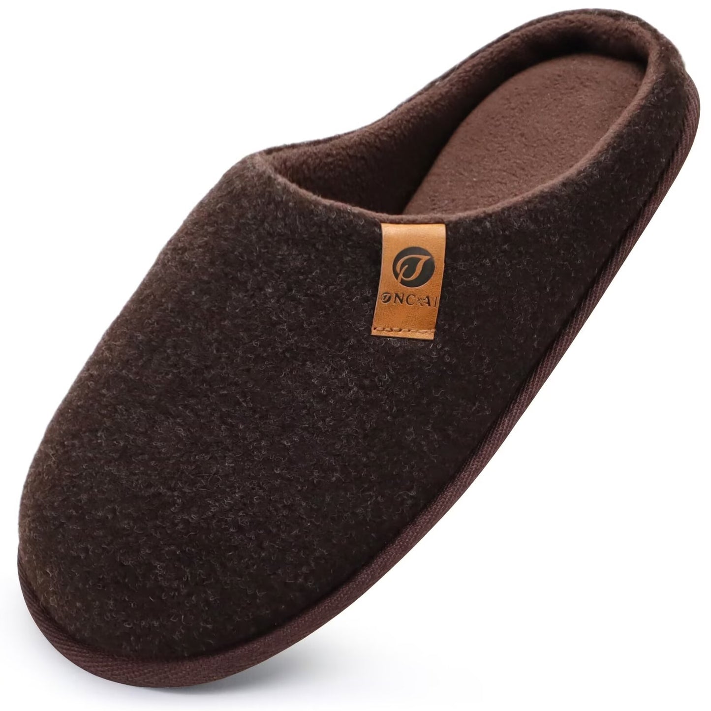 ONCAI Men's House Slippers Memory Foam Cotton-blend Slip-On Pantuflas Hombres Warm Cozy Scuff Home Bedroom Shoes Indoor/Outdoor Washable Rubber Soles